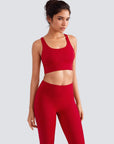 Cross Back Sports Bra - Red