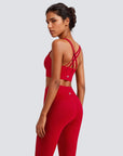 Cross Back Sports Bra - Red