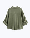 Twisted Hem Shirt - Olive Green