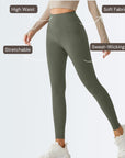 Embrace High Rise Leggings - Olive Green