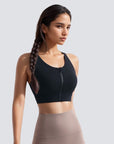 Cross Back Zip Sports Bra