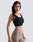 Cross Back Zip Sports Bra