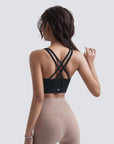 Cross Back Zip Sports Bra