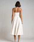 Asymmetric Halter Dress - White