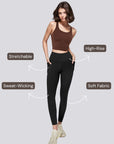 High-Rise Leggings With Side-Pockets - Black