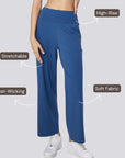 Wide Legged Yoga Pants - Blue