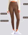 High-Rise Essential Leggings - Brown