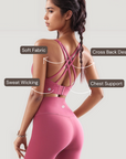 Cross Back Set With Hooks - Pink