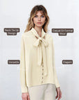 Neck Tie Up Blouse - Ivory White