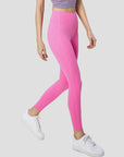 High-Rise Leggings With Side-Pockets - Bright Pink