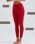 High-Rise Soft Leggings - Red