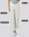 Wide Legged Yoga Pants - Ivory White