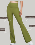 One-Size Flared Yoga Pants - Matcha Green