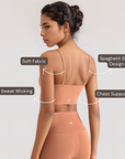 Spaghetti Strap Sports Bra - Beige Brown