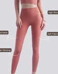 High-Rise Stretch Leggings - Shade Of Orange