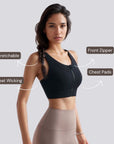 Cross Back Zip Sports Bra