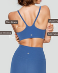 Thin Strap Sports Bra - Blue