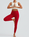 High-Rise Soft Leggings - Red