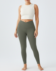 Embrace High Rise V-Waist Leggings - Olive Green