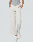 Wide Legged Yoga Pants - Ivory White