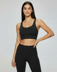 Cross Back Sports Bra - Black