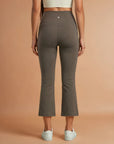 Ankle Length Flare Pants - Brown