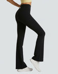 One-Size Flared Yoga Pants - Black