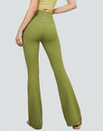 One-Size Flared Yoga Pants - Matcha Green