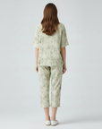 Half Sleeves Cotton Night Suit Set - Rainforest Green