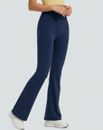 One-Size Flared Yoga Pants - Navy Blue