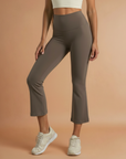 Ankle Length Flare Pants - Brown