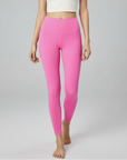 High-Rise Leggings With Side-Pockets - Bright Pink