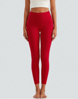 High-Rise Soft Leggings - Red