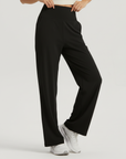 Wide Legged Yoga Pants - Black