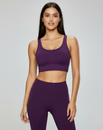 Cross Back Sports Bra - Dark Purple