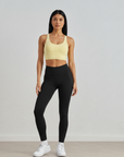 Cross Back Sports Bra - Soft Yellow