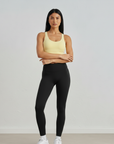 Cross Back Sports Bra - Soft Yellow