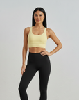 Cross Back Sports Bra - Soft Yellow