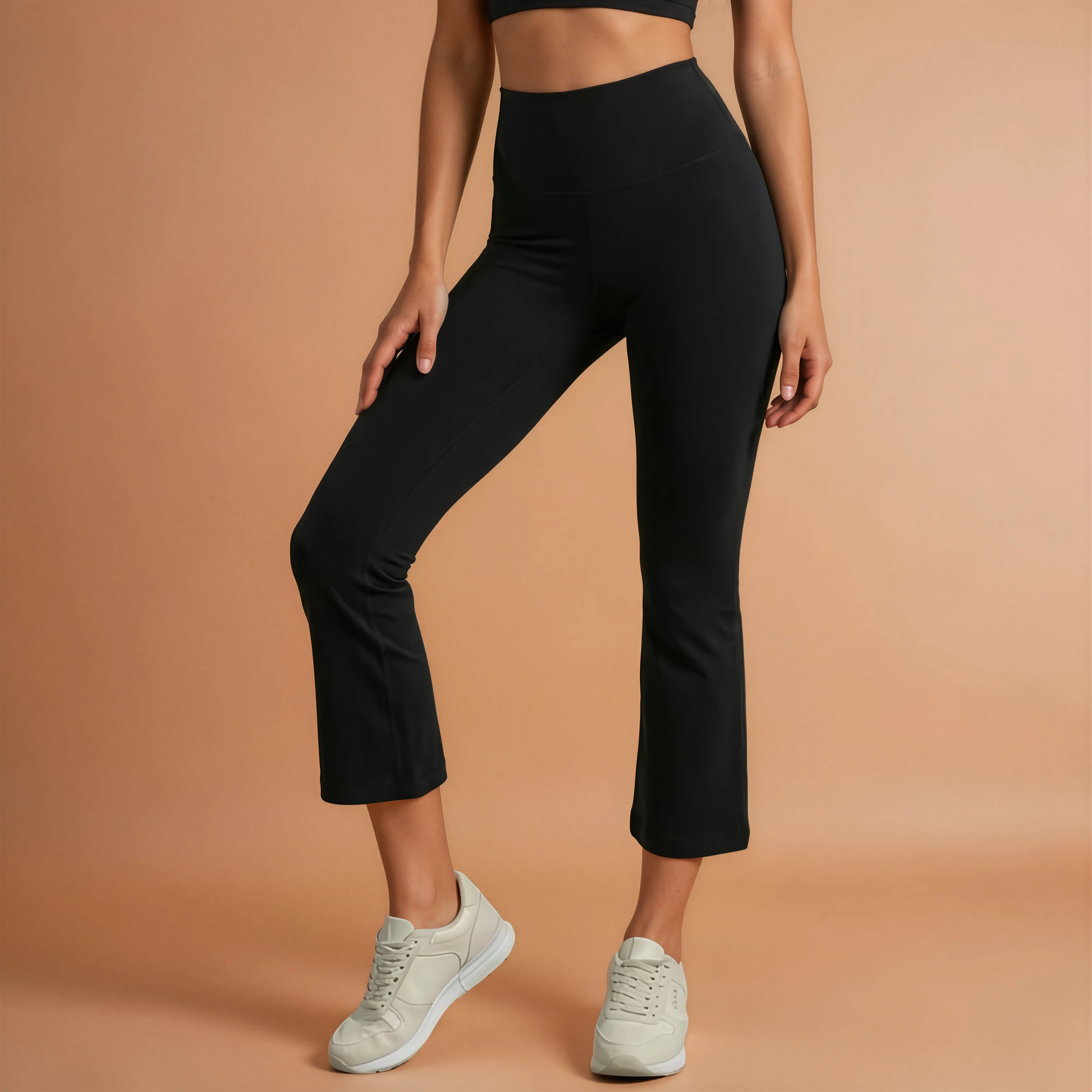 Ankle Length Flare Pants - Black