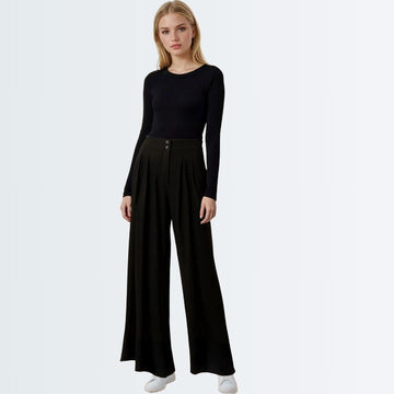 Casual Wide Legged Pants - Black