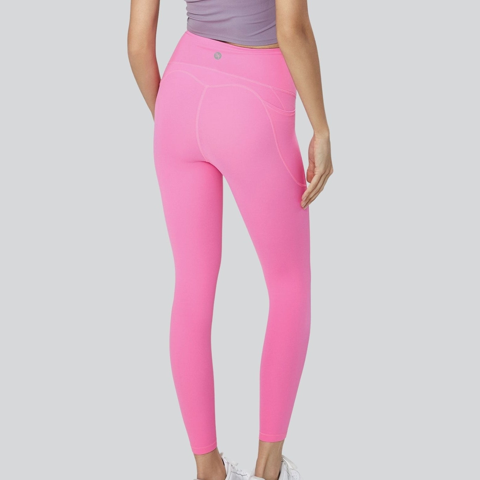 High-Rise Leggings With Side-Pockets - Bright Pink