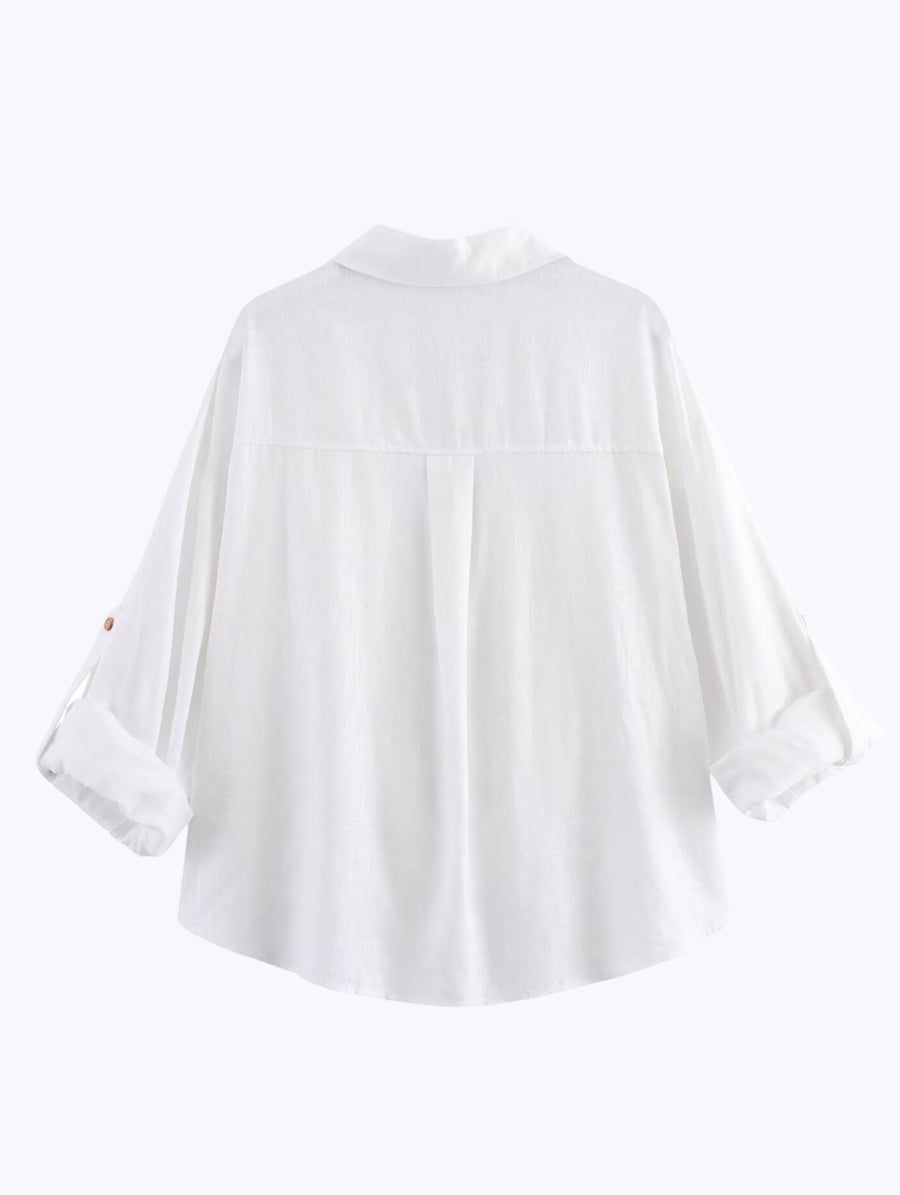 Twisted Hem Shirt - White