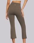 Ankle Length Flare Pants - Brown