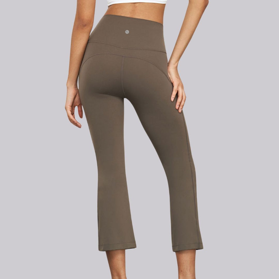 Ankle Length Flare Pants - Brown