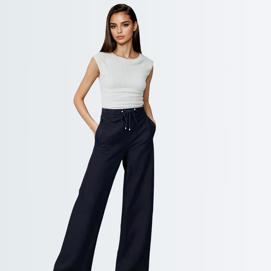 Casual Denim Style Pants - Dark Blue