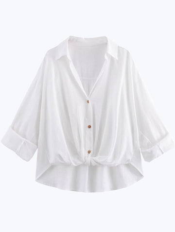 Twisted Hem Shirt - White