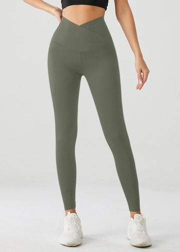 Embrace High Rise V-Waist Leggings - Olive Green