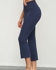 Ankle Length Flare Pants - Navy Blue