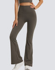 One-Size Flared Yoga Pants - Khaki Brown