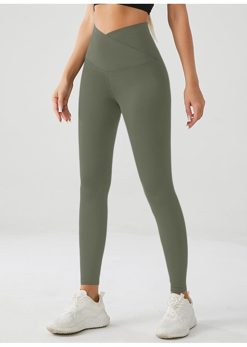 Embrace High Rise V-Waist Leggings - Olive Green